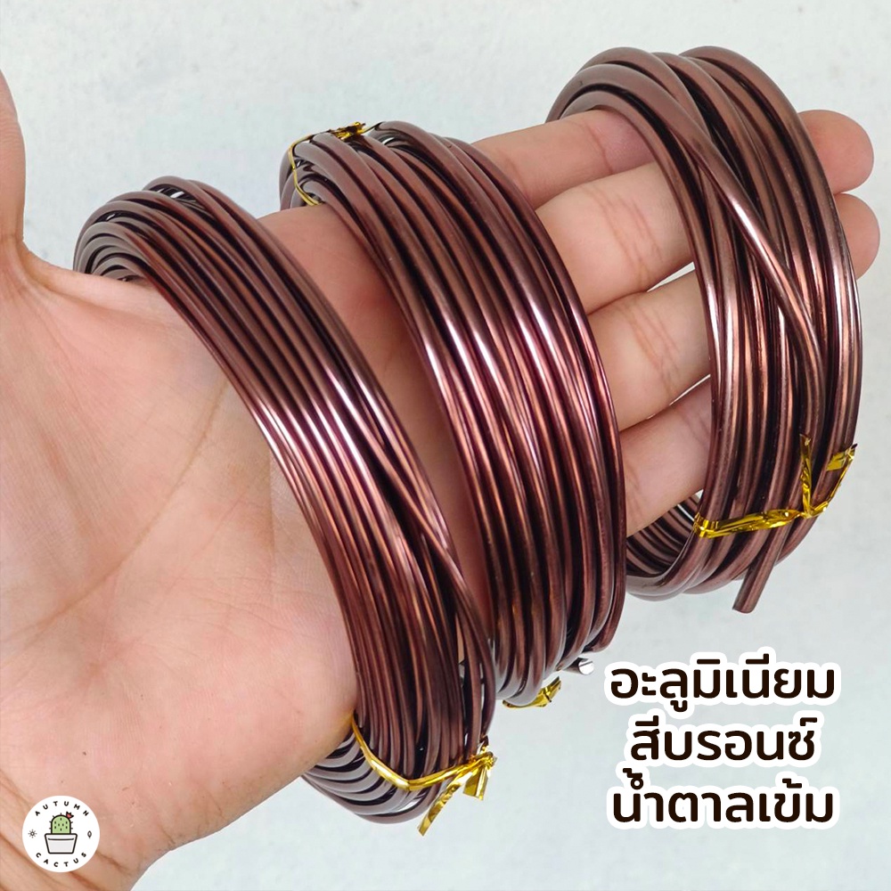 ลวดบอนไซ-ลวดดัดบอนไซ-ลวดอะลูมีเนียม-เคลือบสีน้ำตาล-2มิล-3มิล-4มิล-ไม่เป็นสนิม