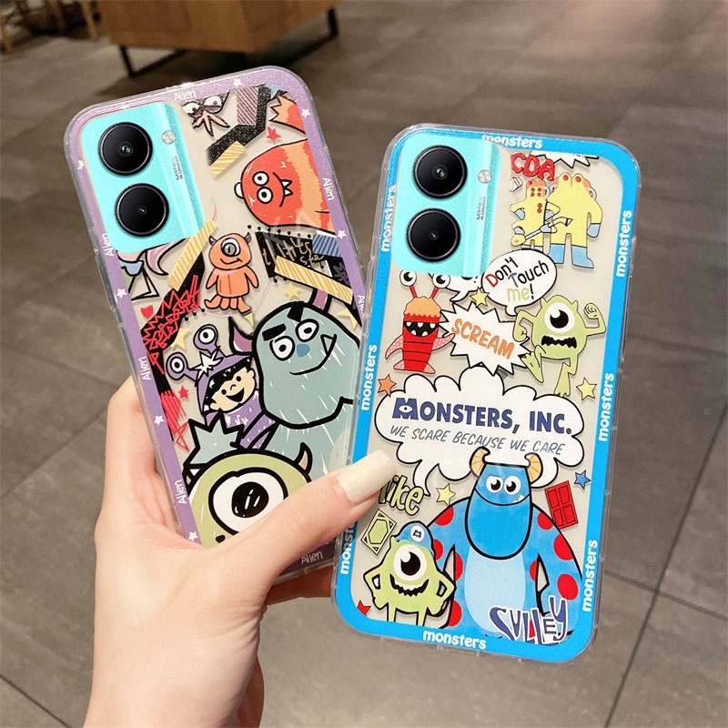 hot-selling-2022-casing-realme-c33-fashion-cartoon-phone-case-realmec33-cute-monster-transparent-cover-shockproof-caserealmec33