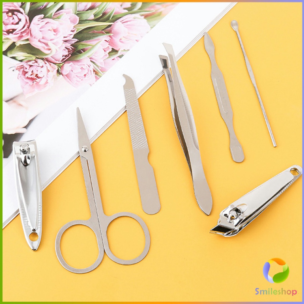 smileshop-กรรไกรตัดเล็บ-ชุด-7-ชิ้น-ชุดเครื่องมือทำเล็บ-พร้อมส่ง-คละสี-nail-clippers