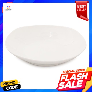 จานเหลี่ยมลึก โบนไชน่า รุ่น BC-WV08 ขนาด 7 นิ้ว สีขาวงาช้างDeep Square Plate Bone China Model BC-WV08 Size 7 Inch Ivory