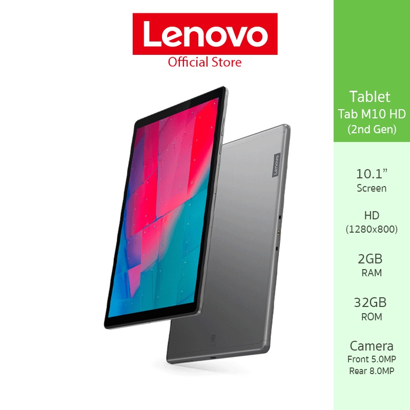 ราคาและรีวิวLenovo Tablet (แท็บเล็ต) Tab M10 HD (2nd Gen) ZA6V0098TH - Android ใส่ซิมโทรออกได้