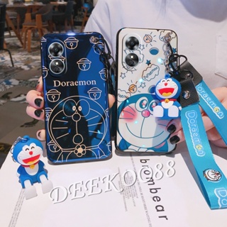 เคสโทรศัพท์ OPPO A17K A17 A77S A57 A96 A76 4G A77 5G Reno8 Reno7 Z Pro เคส Phone Case with Hand Strap Neck Strap Cute Doraemon Doll Bracket Cartoon Cover Reno 8 8Z 8Pro 7 7Z 7Pro Smartphone Casing