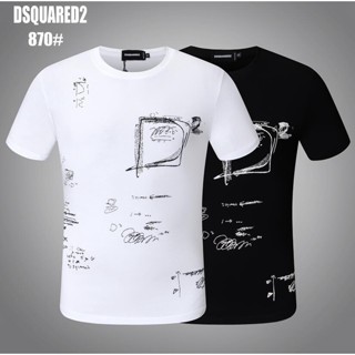 เสื้อยืดชาย 2022 ใหม่คลาสสิก Dsquared2 เทรนด์แฟชั่นการพิมพ์ขั้นสูงแขนสั้นแขนสั้น harajuku กราฟิกเสื้อยืดผู้ชายเสื้อผ้า