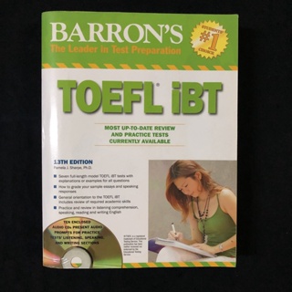 หนังสือ + CD: TOEFL BARRONS TEST TOEFL iBT 13th edition มือสอง