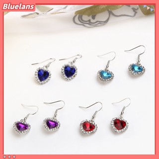 Bluelans ต่างหู จี้รูปหัวใจ อัลลอย แวววาว ละเอียดอ่อน สําหรับงานแต่งงาน