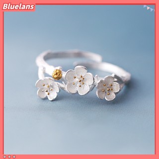 【 Bluelans 】 แหวนแฟชั่นลายดอกไม้แบบปรับได้