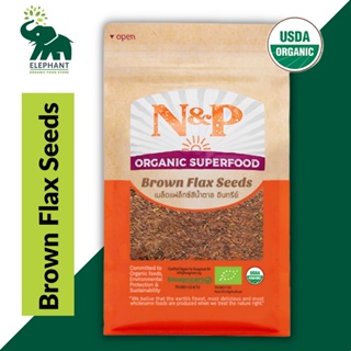 เมล็ดแฟลกซ์สีน้ำตาล แฟลกซ์ซีด ออร์แกนิค Brown Flax Seeds Natural &amp; Premium N&amp;P 900g 300g