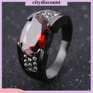 &lt;citydiscount&gt;  แหวนสวมนิ้ว ประดับพลอยเทียม สีแดง สุดเท่ ของขวัญ สําหรับผู้ชาย ไซซ์ 8-12