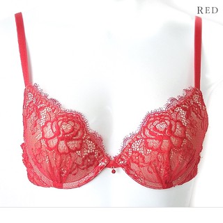 Annebra บราเสริมทรง ตะขอหลัง คอวี มีโครง เสริมฟองน้ำ Push up Mold bra Deep Vee รุ่น AB1-546 สีแดง