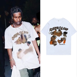 เสื้อยืด oversize แร็ปเปอร์ใหม่ Asap Rocky เดียวกันเซ็กซี่ Pose ตําแหน่งคลาสสิกที่มีคุณภาพสูงพิมพ์กราฟิก Tshirt ฤดูร้อนผ