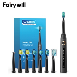 Fairywill ESNL 30 แปรงสีฟันไฟฟ้า 8 หัวแปรงดูปองท์ IPX7 กันน้ำ