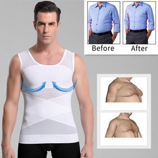 Gynecomastia เสื้อกระชับสัดส่วนร่างกาย แขนกุด ควบคุมหน้าท้อง กระชับสัดส่วนเอว สําหรับผู้ชาย