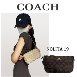 สินค้า COACH/COACH Women NOLITA Classic Presbyopia Clutch Underarm Handbag Shoulder Mahjong Bag/แฟชั่นคลาสสิก/แท้/จัดส่งที่รวดเ