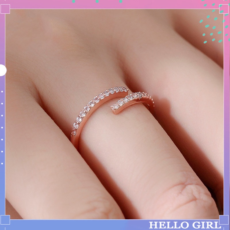 ภาพหน้าปกสินค้าA HELLO GIRL แหวนหมั้นแต่งงาน ประดับเพทายคริสตัล สีขาว สีโรสโกลด์ แฟชั่นสําหรับผู้หญิง จากร้าน elegant.th บน Shopee