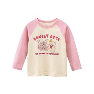 PRETTY BABY🧸พร้อมส่ง🧸เสื้อยืดเด็กผู้หญิง เสื้อเด็ก เสื้อแขนยาวลายน้องหมีน่ารัก(545)