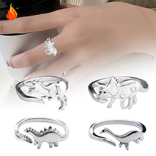 Dinosaur Ring for Women Girls Men Polished Dragon Animal Expandable Open Finger Rings Jewellery Adjustable Ring Size LQZ