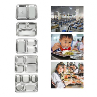 Food Plate Mess Hall Stainless Steel Dinnerware Divider Plate For School