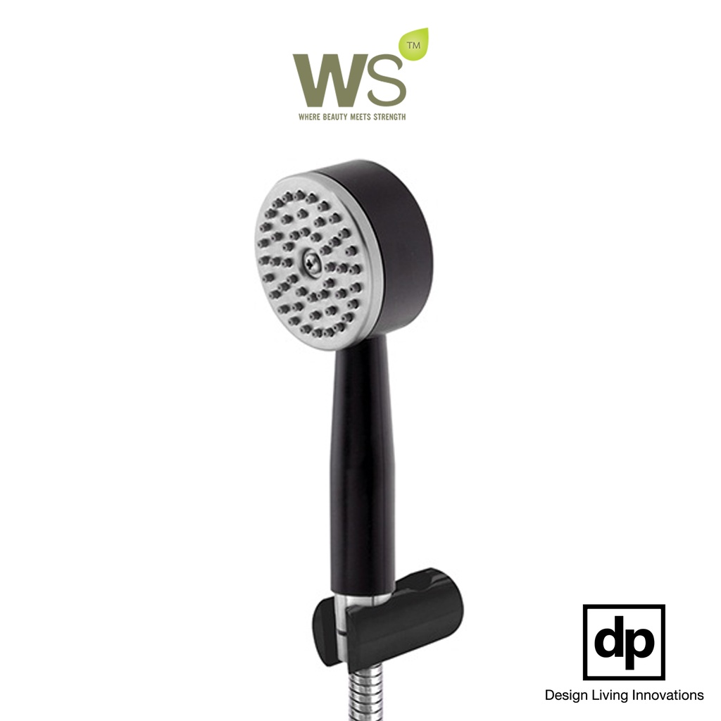 ws-ฝักบัวอาบน้ำ-พร้อมสายอ่อน-ขอเเขวนเเบบติดผนัง-สีดำ-ws-8130pb