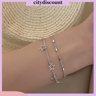 &lt;citydiscount&gt; สร้อยข้อมือโซ่ จี้ดาวกลวง ประดับพู่ สไตล์พังก์ สําหรับผู้หญิง