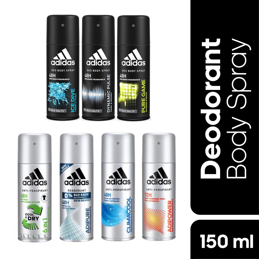 Adidas Deo Body Spray 150ml Ice Dive / Dynamic Pulse / Pure Game