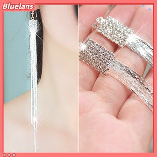 ต่างหูสตรี ต่างหูตะขอโซ่ยาวสแควร์ Rhinestone Drop Tassels ส่วนลด100 บาท โค้ด