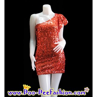 ชุดราตรีเลื่อม L-W013 ชุดราตรี,ชุดเลื่อม,ชุดไปงาน ไหล่เดี่ยว ปักเลื่อมทั้งชุด ระยิบระยับมากๆ ค่ะ