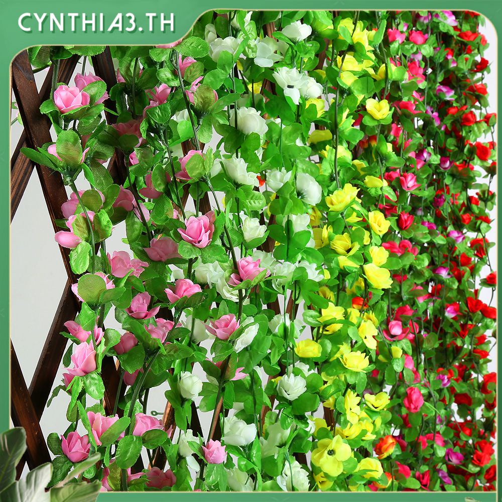 7-54ft-ดอกไม้ประดิษฐ์สตริงปลอมแต่งงานดอกไม้ไม้เลื้อยพวงมาลัยเถาใบดอกไม้ตกแต่ง-cynthia