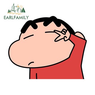 Earlfamily สติกเกอร์ไวนิล ลายการ์ตูนชินจัง ขนาด 13 ซม. x 10.5 ซม. สําหรับตกแต่งรถยนต์ แล็ปท็อป กีตาร์ หมวกกันน็อค