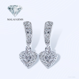 สินค้า Malai Gems ต่างหูเพชร ต่างหูหัวใจ ต่างหูห้อยหัวใจ เงินแท้ Silver 925 เพชรสวิส CZ เคลือบทองคำขาว รุ่น 11011999 แถมกล่อง