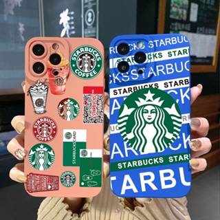 เคสโทรศัพท์มือถือ ขอบสี่เหลี่ยม ลาย Starbuck Coffee สําหรับ Samsung Galaxy S22 Plus Note 20 Ultra S21 FE S20