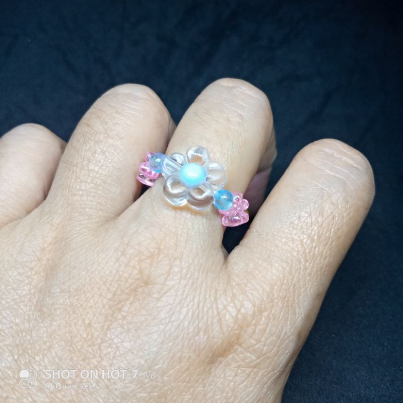 แหวนดอกไม้-แหวนแฟชั่น-แหวน-แหวนลูกปัดใส-แหวนแฟชั่นสไตล์เกาหลี-แหวนราคาถูก-แหวนน่ารัก-แหวนสไตล์สดใส