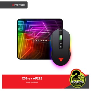 FANTECH X5s Zeus V2 Optical Macro Key RGB Gaming Mouse เมาส์เกมมิ่งออฟติคอล เหมาะกับเกมส์ MMORPG(BNS) FPS MoBA (สีดำ)