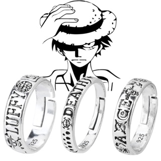 แหวนคอสเพลย์ การ์ตูนอนิเมะ One Piece Trafalgar Law Luffy Hat Portgas D Ace ปรับได้ สําหรับผู้ชาย ผู้หญิง คู่รัก