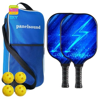 Pack of 2 Pickleball Paddle Lightweight Pickleball Paddles,Thin&Quick Pickleball Rackets Set with Carrying Bag,4 Balls