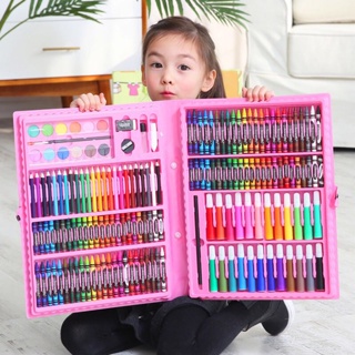 🖍️Crayons/Pastels🖍️สีเทียน พาเลทชุดระบายสี ชุดระบายสี 150 ชิ้น อุปกรณ์ระบายสี วาดภาพระบายส อุปกรณ์ระบายส