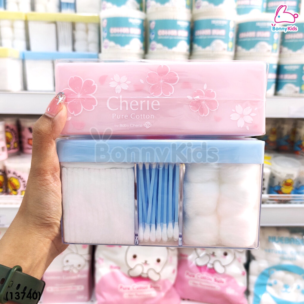 13740-cherie-เชอร์รี่-cherie-pure-cotton-3in1-เซ็ตกล่องอเนกประสงค์-3-ช่อง-คละสี