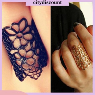 &lt;citydiscount&gt;  แหวนนิ้วมือสำหรับผู้หญิง สีดำและทอง