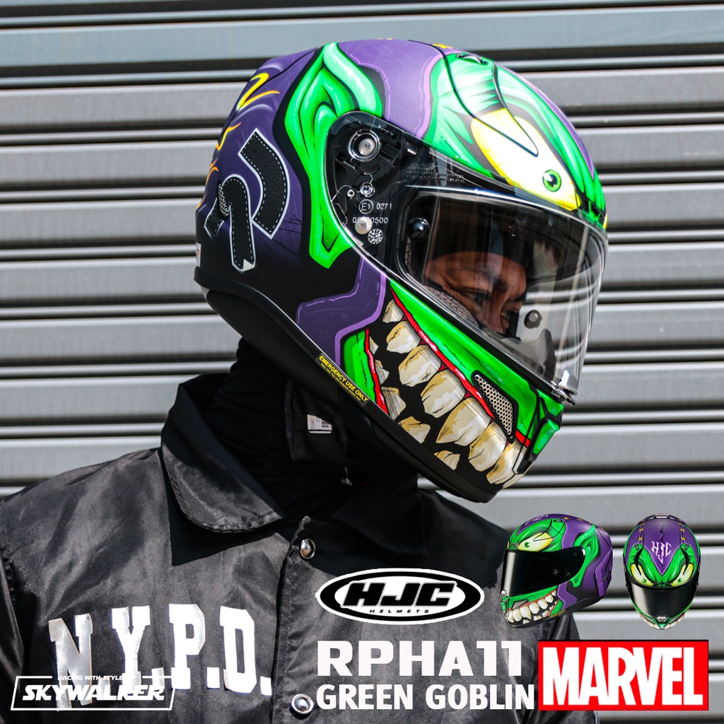 หมวกกันน็อค HJC รุ่น RPHA11 Green Goblin MARVEL รุ่นท๊อป Sport & Racing ...