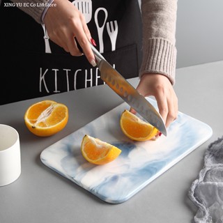 Marble Western Food Set Plate Ceramic Flat Plate Rectangular Tray Creative Fruit Cutting Board Cutting Board Bread Board