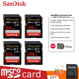 สินค้า Sandisk Extreme Pro การ์ดหน่วยความจํา 64GB 128GB 256GB 200 MB/s U3 4K Class 10 (SanDisk Malaysia)