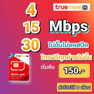 ภาพขนาดย่อของภาพหน้าปกสินค้าซิมโปรเทพทรู True ความเร็ว 4/15/20/30 Mbps ไม่อั้นไม่ลดสปีด ใช้ได้ทุกพื้นที่ จากร้าน nittaysimnet8249 บน Shopee