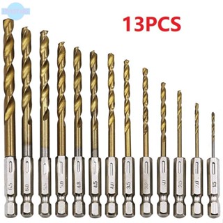 [ FAST SHIPPING ]1/4 TITANIUM COATED STEEL DRILL BITS HEX SHANK 1.5 - 6.5mm Bit Set/ HSS