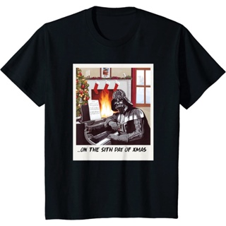 เสื้อยืด เสื้อคู่รัก เสื้อยืด ผ้าฝ้าย พิมพ์ลาย Star Wars Darth Vader Sith Day of Xmas สําหรับผู้ชาย