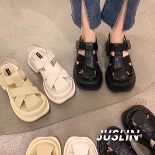 สินค้า JUSLIN รองเท้าแตะผู้หญิง รองเท้าแตะ พื้นนุ่ม กันลื่น นุ่ม ใส่สบาย สไตล์เกาหลี OCT2505