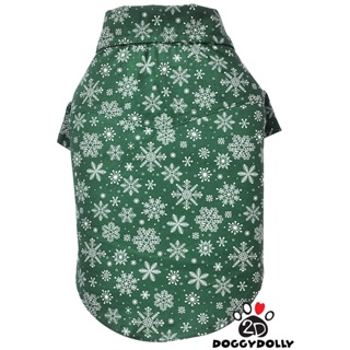 Pet cloths -Doggydolly  เสื้อผ้าแฟชั่น คริสต์มาส สัตว์เลี้ยง  หมาแมว  เชิ๊ต คริสมาสต์ สีเขียว ขนาดไซส์ 1-9 โล  S115