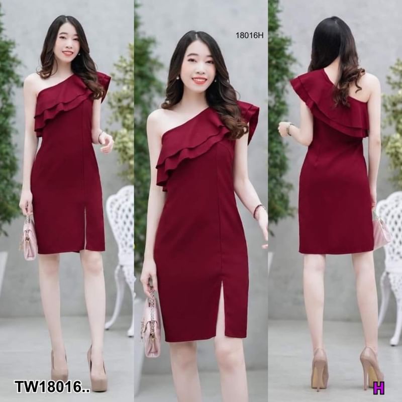 tw18016-dress-ชุดแซกออกงานเรียบหรู