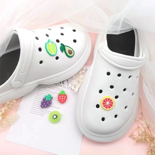 CROCS สายรัดข้อมือ รูปผลไม้ Diy สําหรับตกแต่งรองเท้า 6 ชิ้น