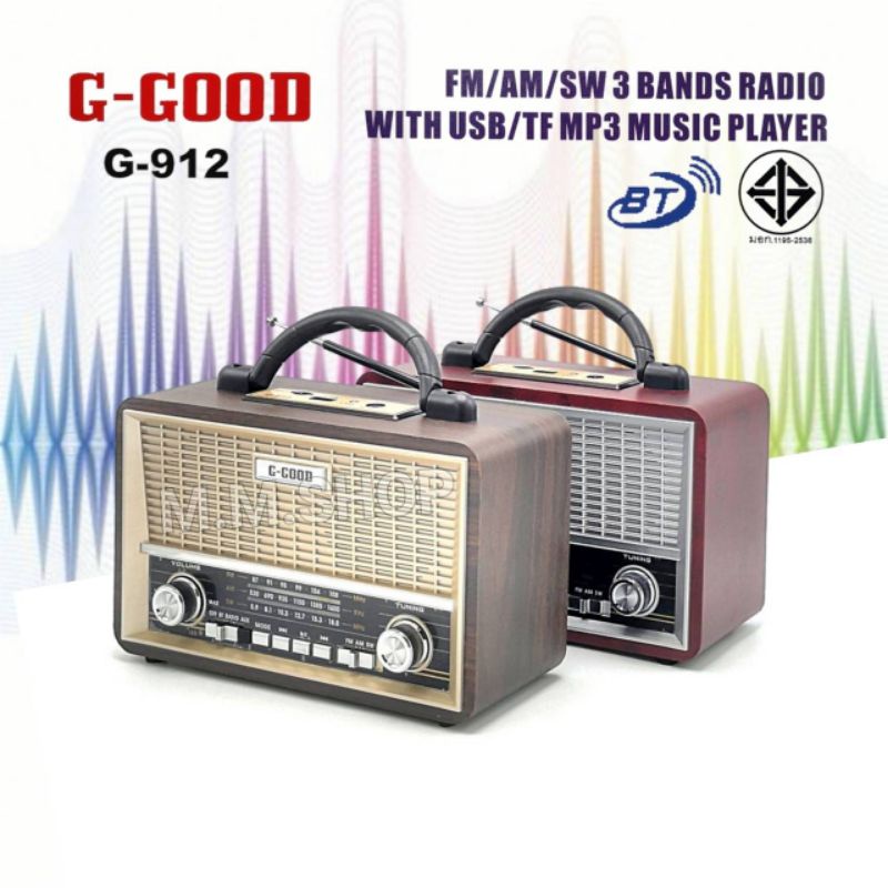 ภาพหน้าปกสินค้าG-GOOD วิทยุ บลูทูธ/USB/ AM/FM/SW 3 BANDS รุ่น G-912