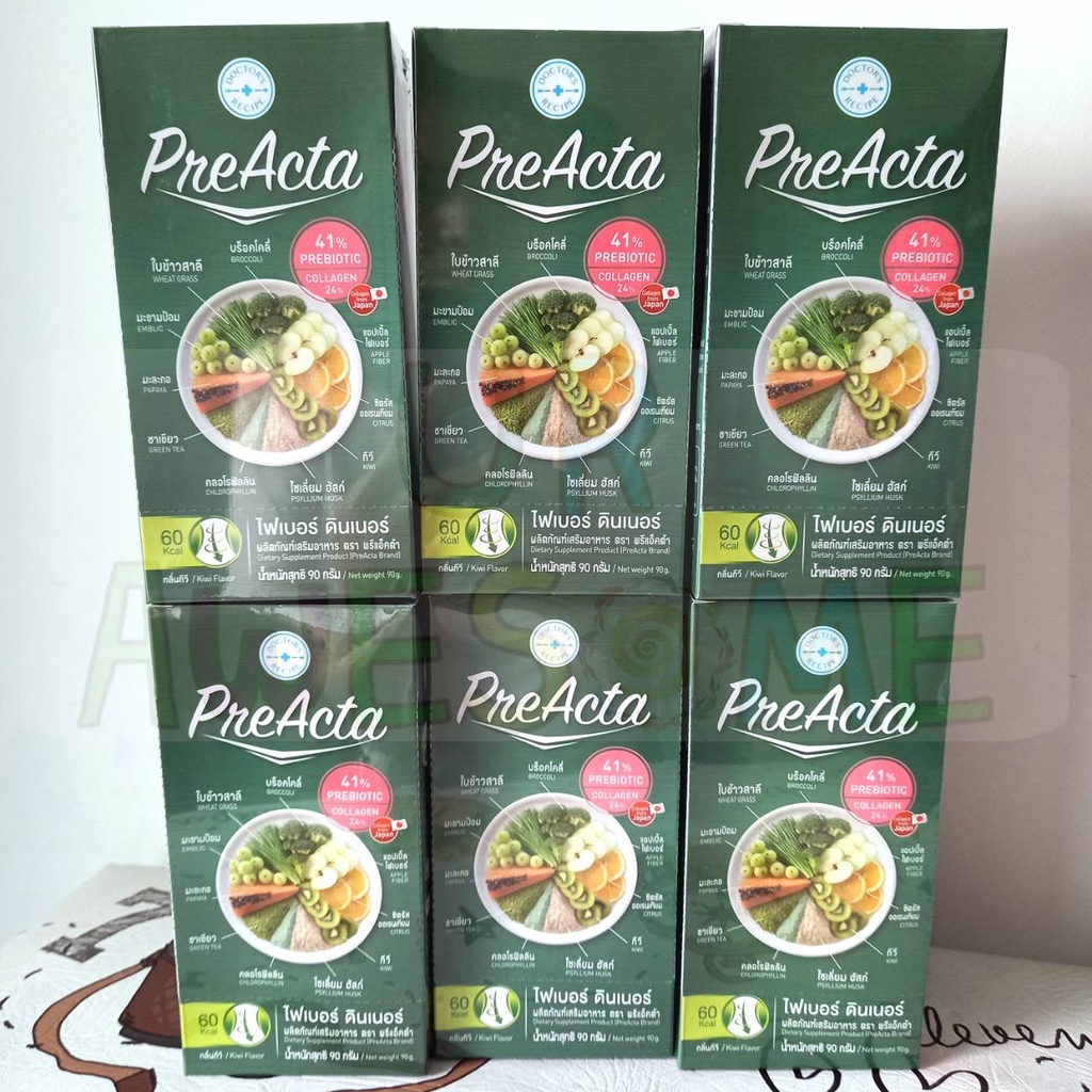 (6กล่อง) PreActa พรีแอ็คต้า Exp140626 ไฟเบอร์ดีท็อกซ์ (fiber detox ...