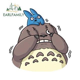 Earlfamily สติกเกอร์ ลายการ์ตูนอนิเมะ Totoro น่ารัก ป้องกันรอยขีดข่วน สําหรับติดตกแต่งประตูรถยนต์ แล็ปท็อป 13 ซม. x 12.6 ซม.